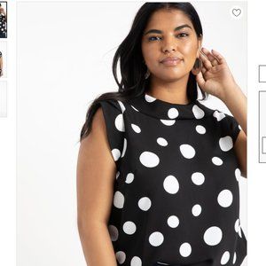 🎉 NEW! 🎉 Eloquii Cowl Neck Polka Dot Blouse Sz 20